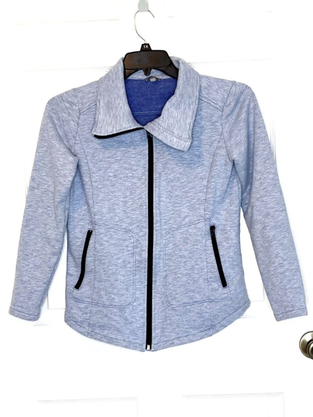 T by Talbots Full Zip Mock Neck Sweatshirt size S Pockets Athleisure Gorpcore